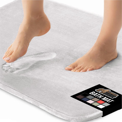 GORILLA GRIP memory foam bath rug top view showing plush cushion for feet comfort