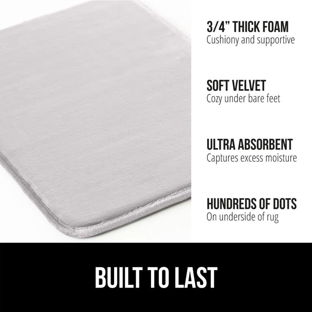 GORILLA GRIP memory foam bath rug velvet close-up highlighting soft surface