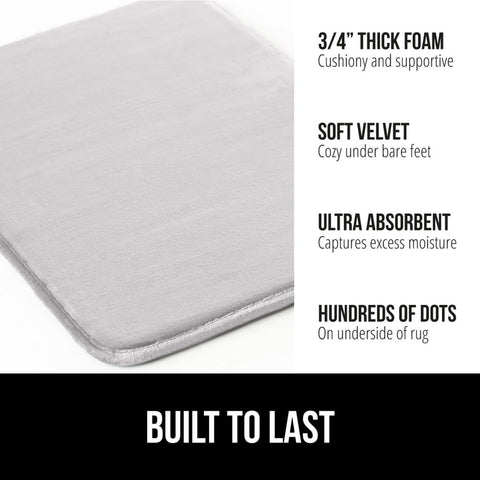 GORILLA GRIP memory foam bath rug velvet close-up highlighting soft surface