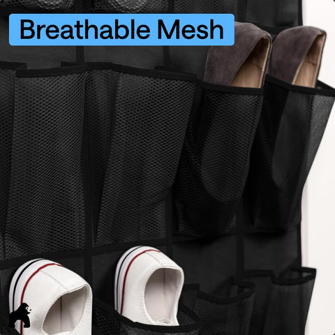 Gorilla Grip pockets demonstrate multipurpose storage for shoes and accessories.