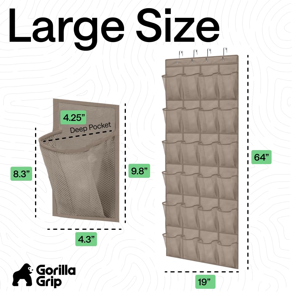 Gorilla Grip multipurpose door organizer for shoes, cosmetics, and more