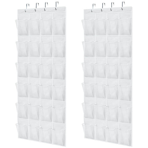 Gorilla Grip over-the-door organizer with 24 mesh pockets on door, space-saving storage for shoes