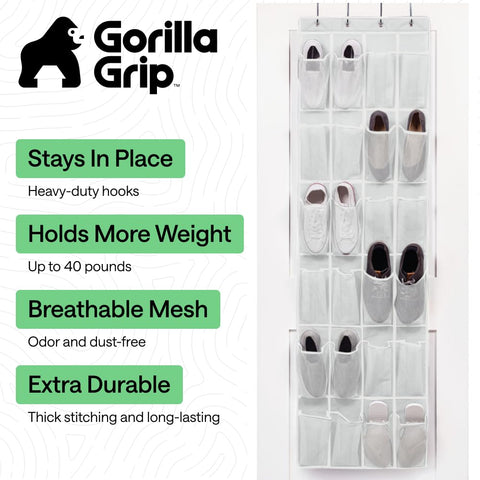 Gorilla Grip mesh pockets close-up highlight breathable design and visibility