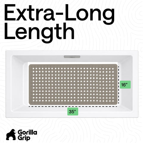 GORILLA GRIP oversized 35x16 inch mat covers most tubs