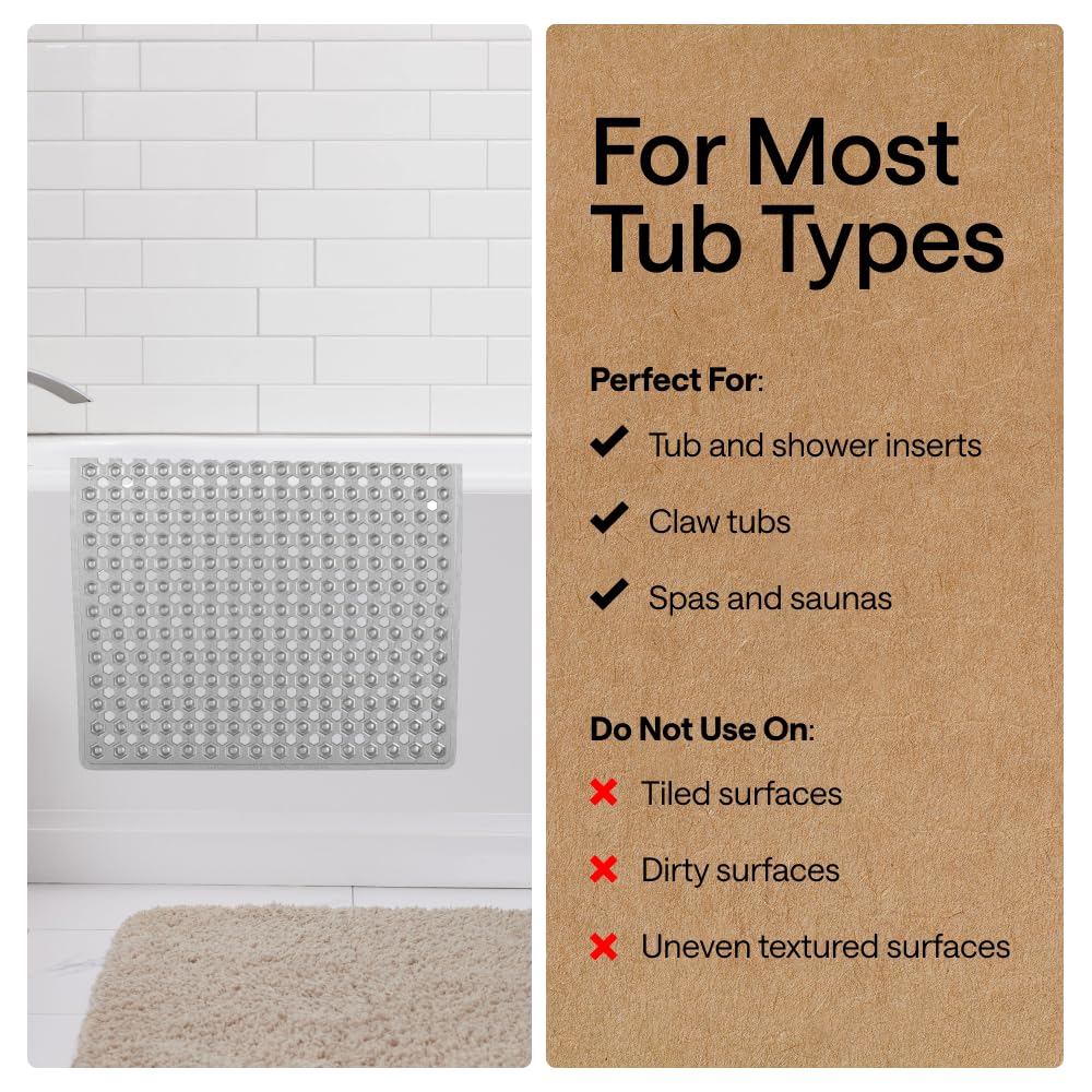 GORILLA GRIP oversized 35x16 inch mat covers large tub areas