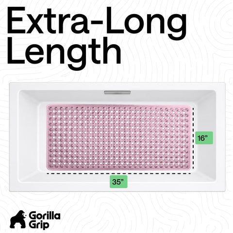 GORILLA GRIP oversized tub mat providing broad tub floor coverage