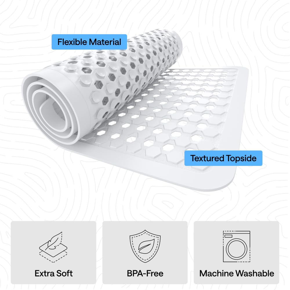 GORILLA GRIP square shower mat being machine washed for easy cleaning