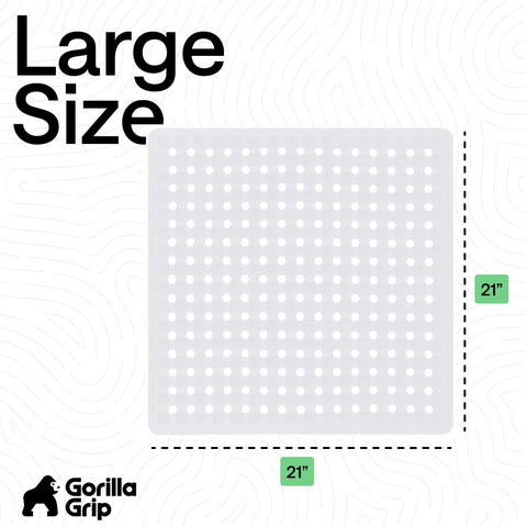 Non-slip surface of GORILLA GRIP square shower mat on wet floor