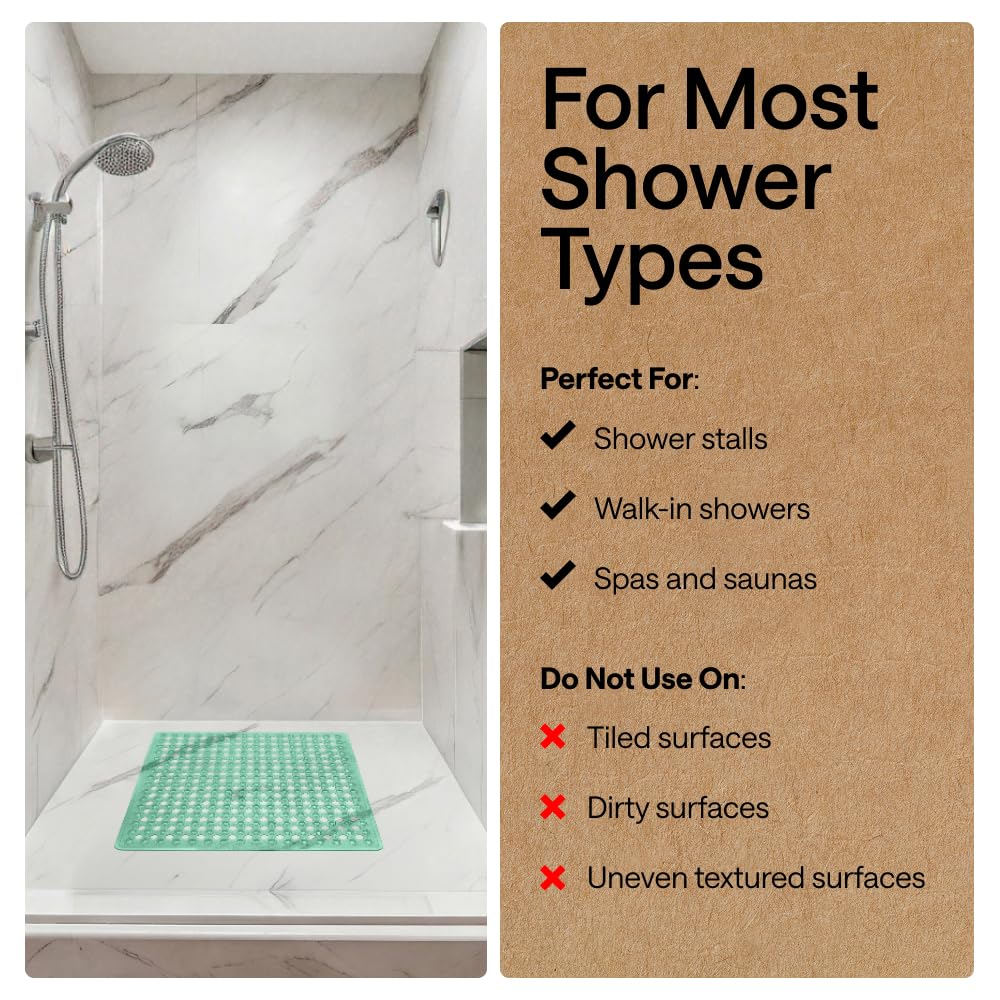 GORILLA GRIP BPA-free material ensures a safe, non-toxic shower surface.