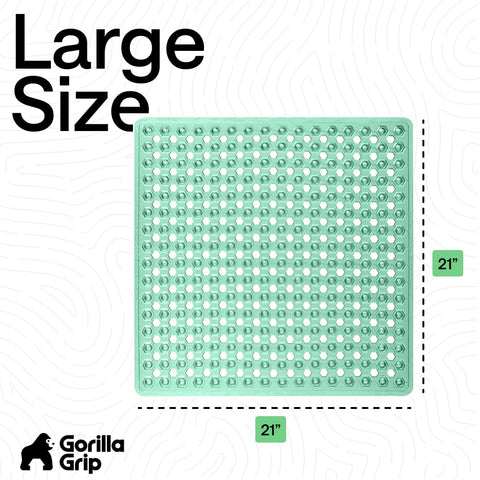 GORILLA GRIP vibrant green color adds a fresh bathroom accent.