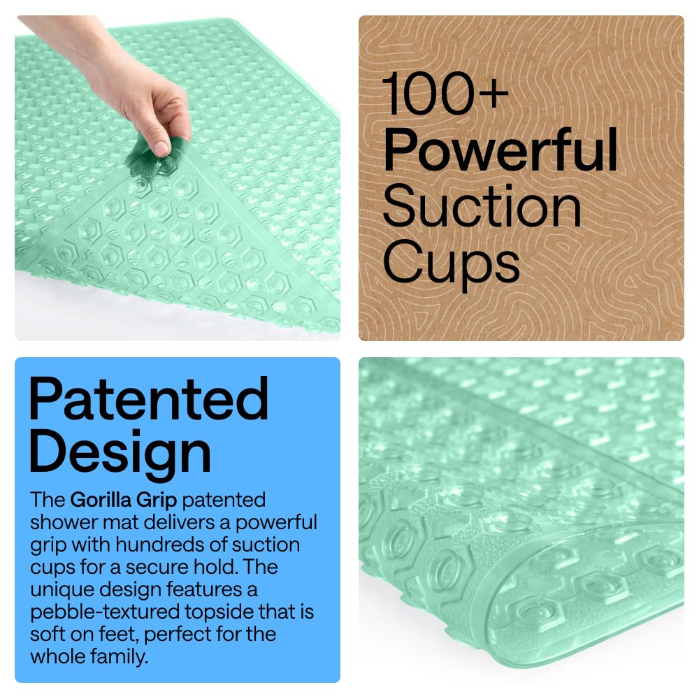 GORILLA GRIP pebble-textured topside delivers soft, comfortable footing.