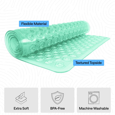 GORILLA GRIP 21x21 inch mat provides oversized coverage for standing showers.