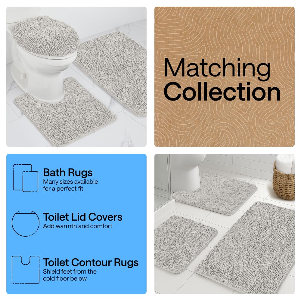 GORILLA GRIP plush rug adds cozy comfort after showers.