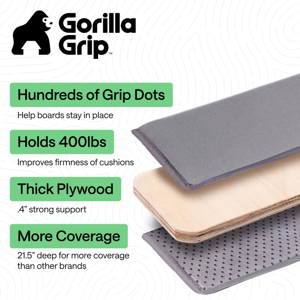 GORILLA GRIP 0.43-inch thick plywood for durable, heavy-duty sofa support.