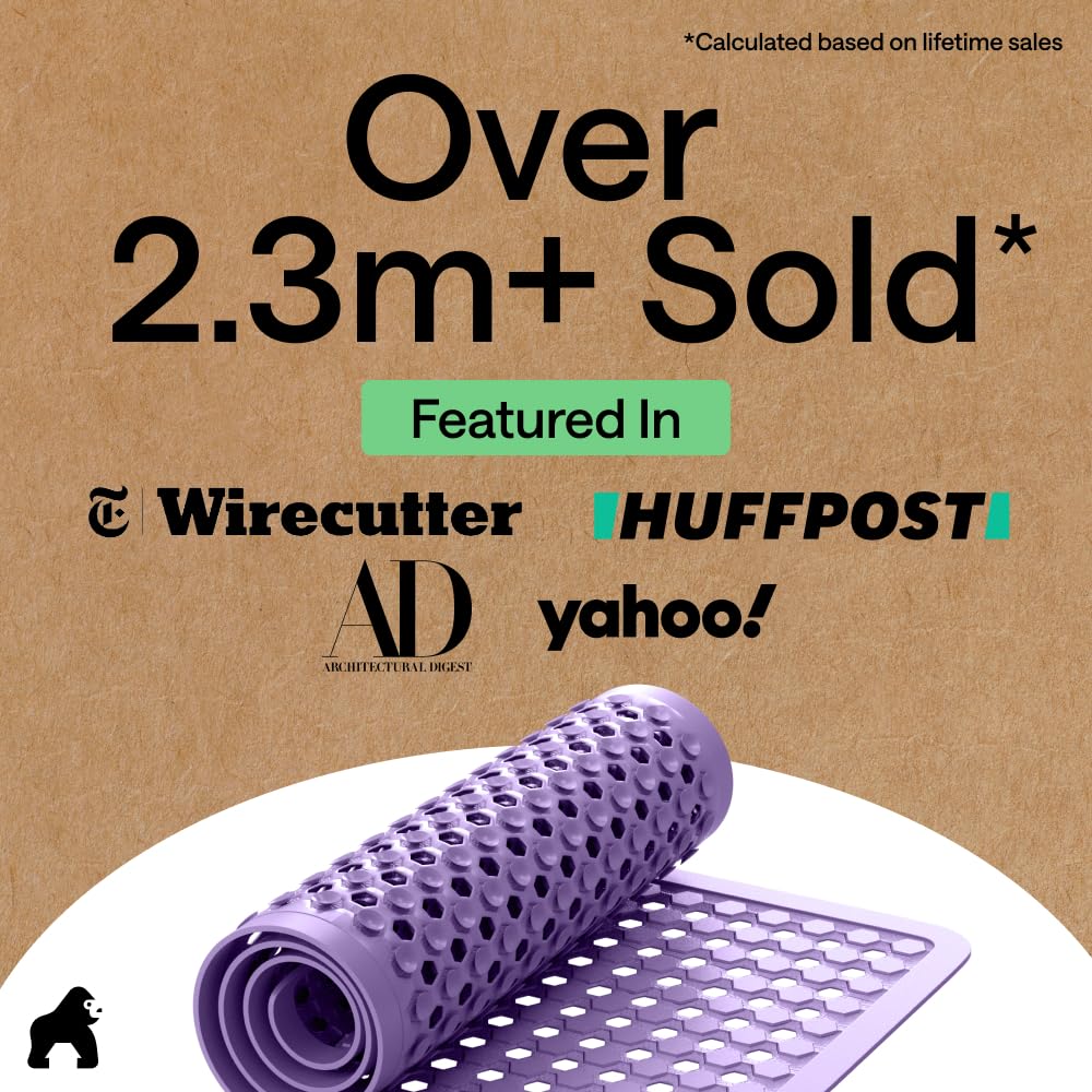 GORILLA GRIP purple opaque bath mat adds stylish bathroom color.