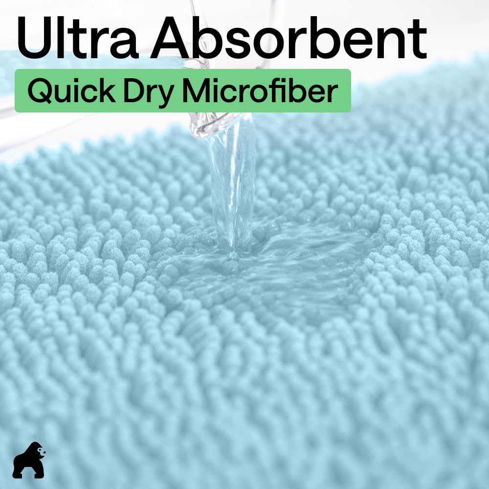 GORILLA GRIP quick-dry-bath-mat dries fast between uses.