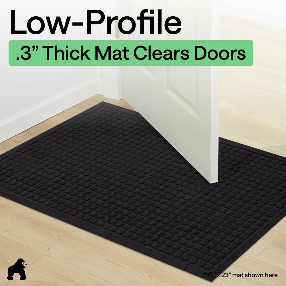 Gorilla Grip mat for rainy entryways provides moisture absorption.