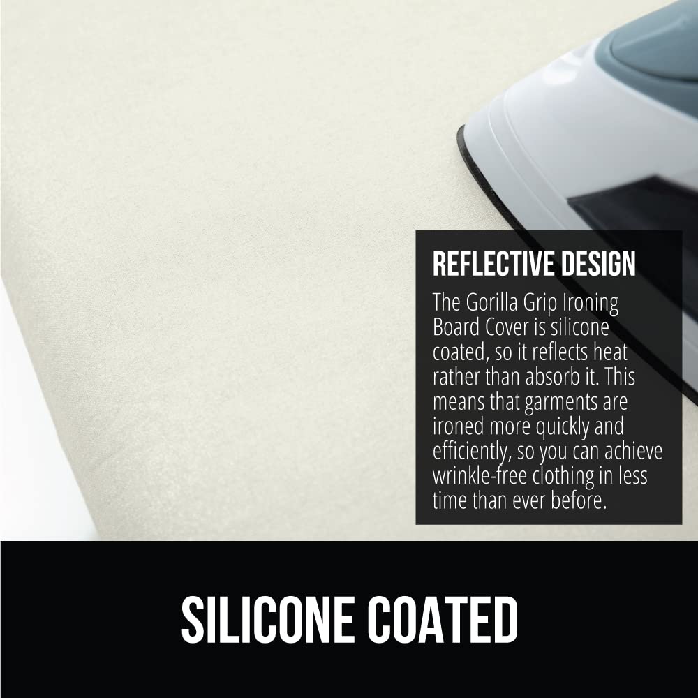 GORILLA GRIP reflective silicone surface lets irons glide smoothly