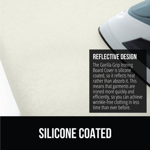 GORILLA GRIP reflective silicone surface lets irons glide smoothly