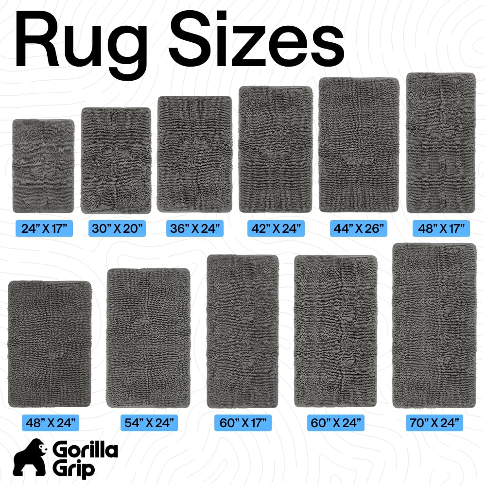 Gorilla Grip resilient bath rug provides plush comfort on cold bathroom floors.