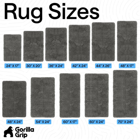 Gorilla Grip resilient bath rug provides plush comfort on cold bathroom floors.