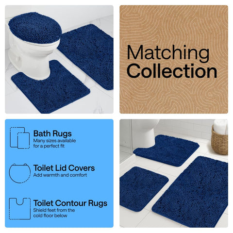 Gorilla Grip royal blue shade brightens any bathroom.