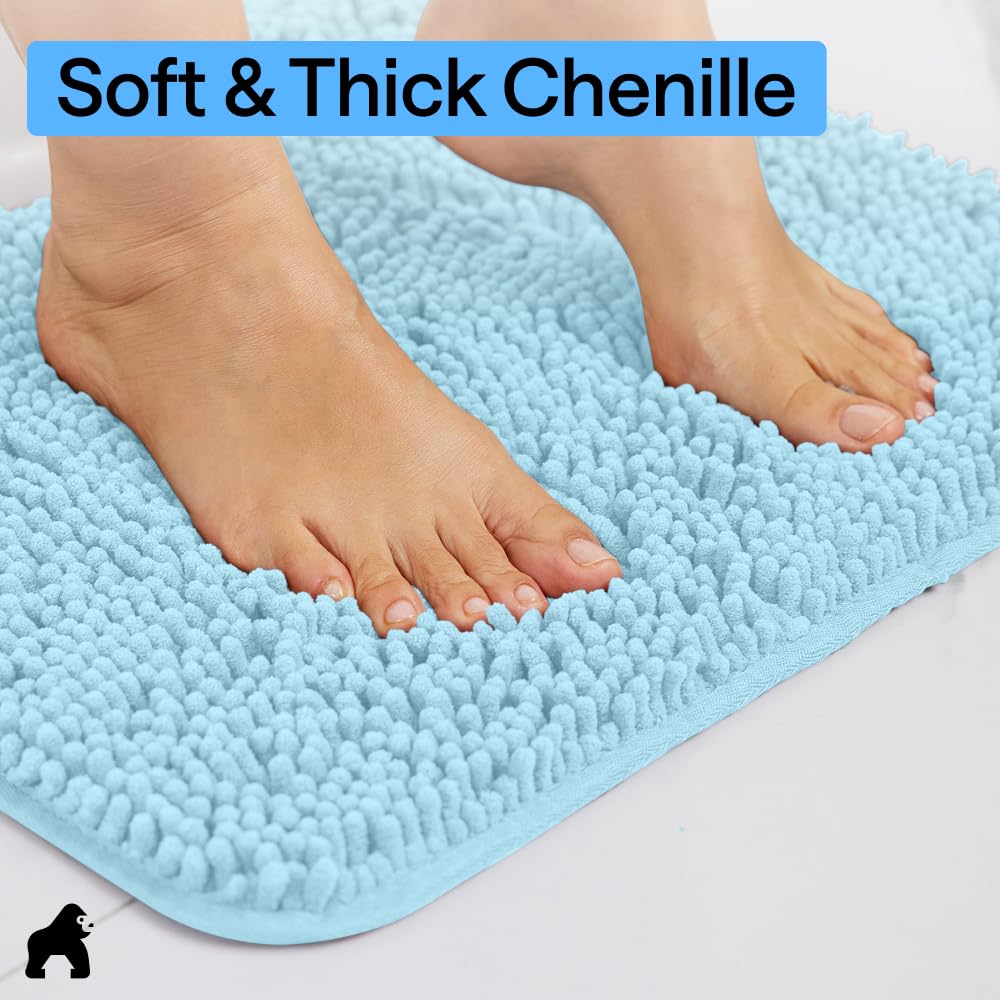 GORILLA GRIP rubber-backing-bath-rug provides secure grip and long-lasting backing.