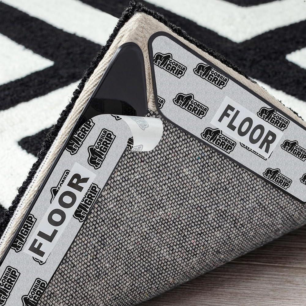 GORILLA GRIP rug gripper pads pack keeps area rugs secured on hard floors