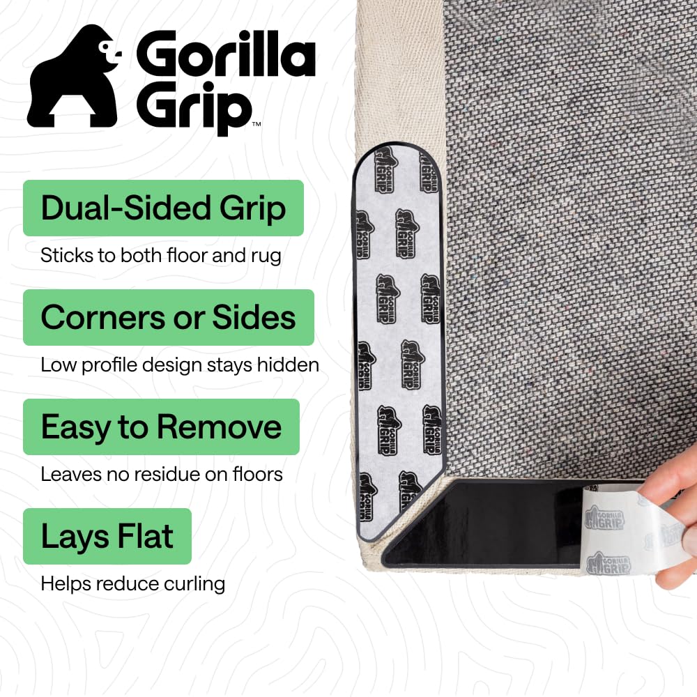 GORILLA GRIP Rug Gripper Pads keep rug edges flat for a neat look.