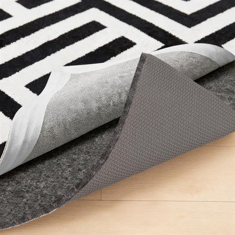 Gorilla Grip rug pad backing provides slip resistance on hardwood floors.