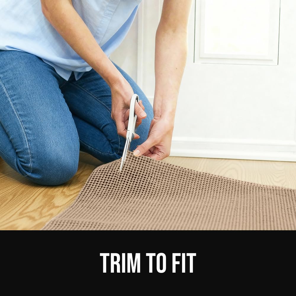 GORILLA GRIP enhances rug stability and minimizes curling at the corners.