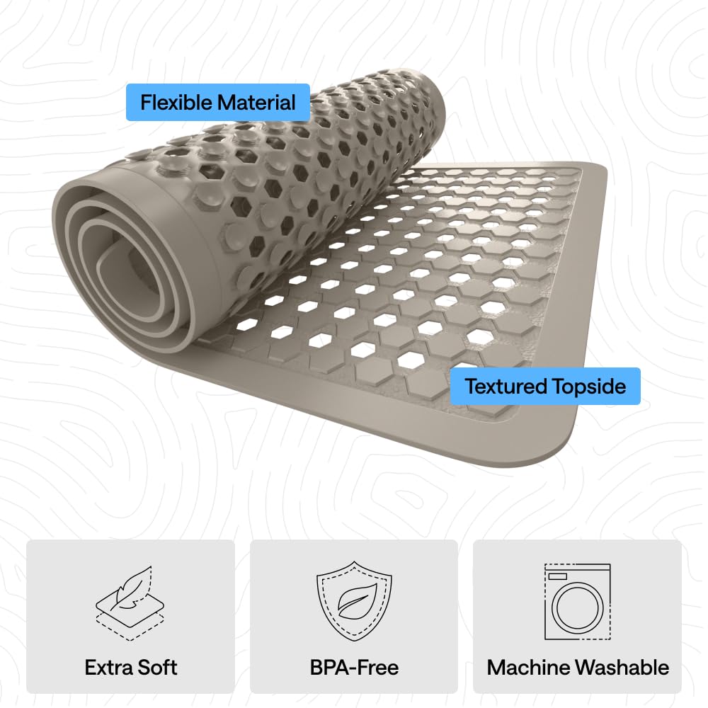 Gorilla Grip machine-washable shower mat for easy cleaning and care