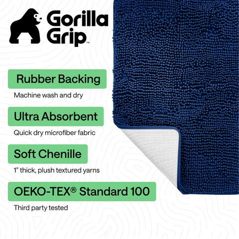 Gorilla Grip ultra-absorbent chenille keeps floors dry as you step out.