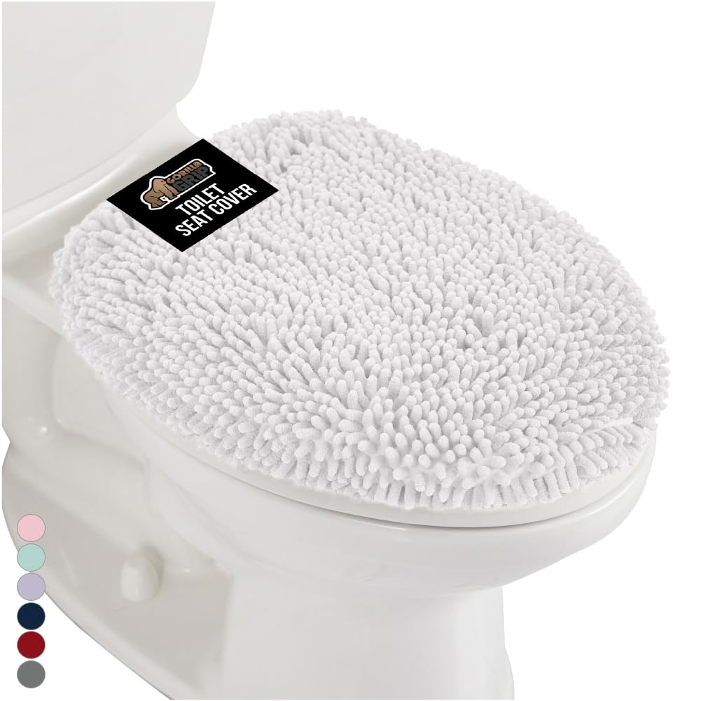 GORILLA GRIP soft chenille texture close-up for plush bathroom comfort.