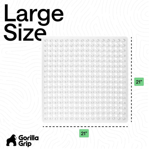 GORILLA GRIP soft-on-feet texture enhances comfort during showers.