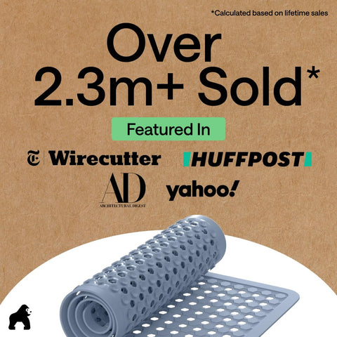 GORILLA GRIP soft-on-feet top layer enhances barefoot comfort.