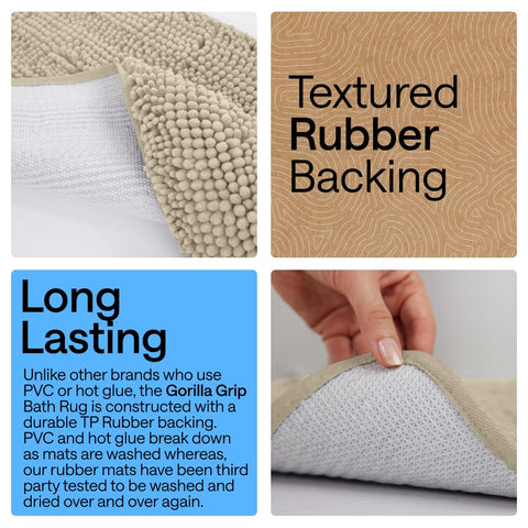 GORILLA GRIP TP rubber backing provides durable non-slip support
