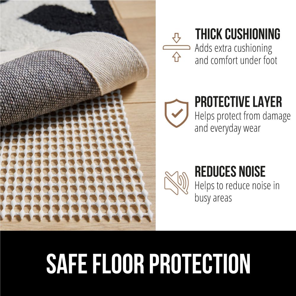 GORILLA GRIP thick cushioning adds comfort and reduces foot impact.