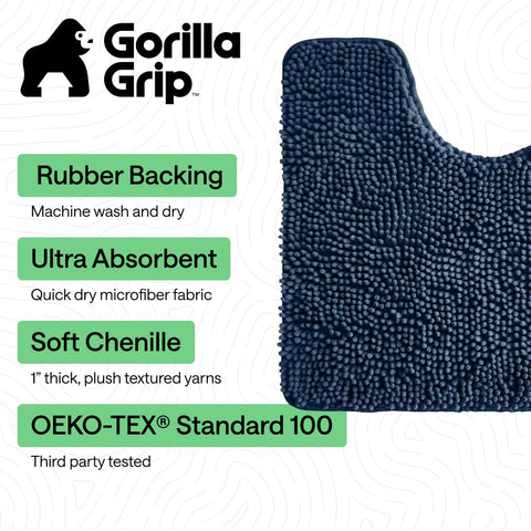 GORILLA GRIP contour toilet-base mat oval fit around toilet