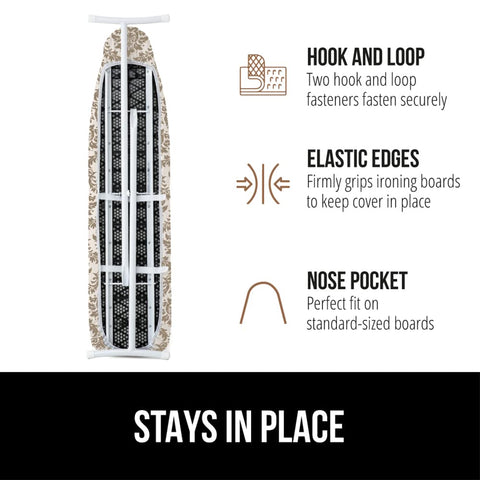 GORILLA GRIP underside hook-and-loop straps secure the cover firmly