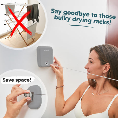GorillaLine energy-saving air-drying setup in a laundry space