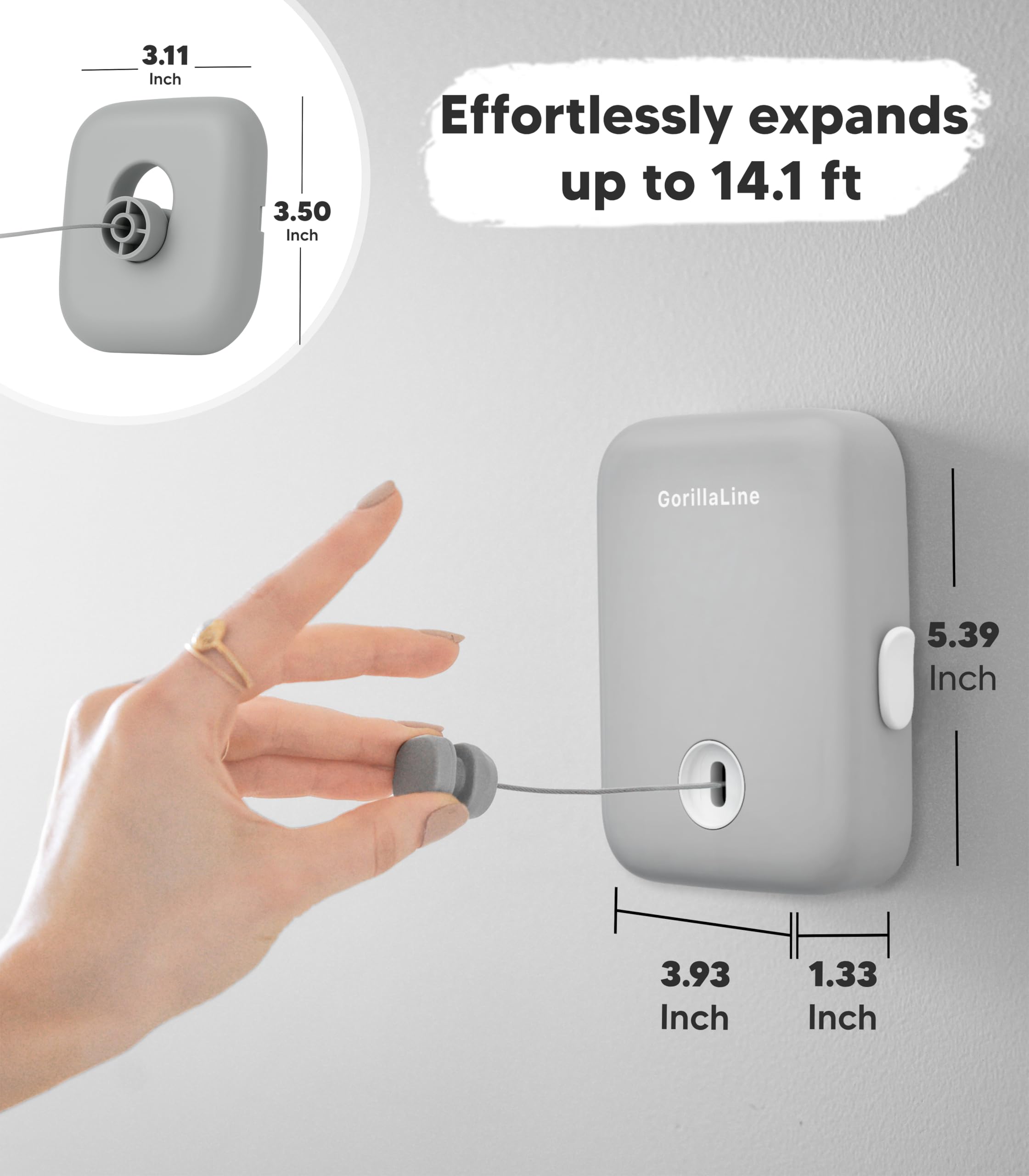GorillaLine folds away instantly for clutter-free storage
