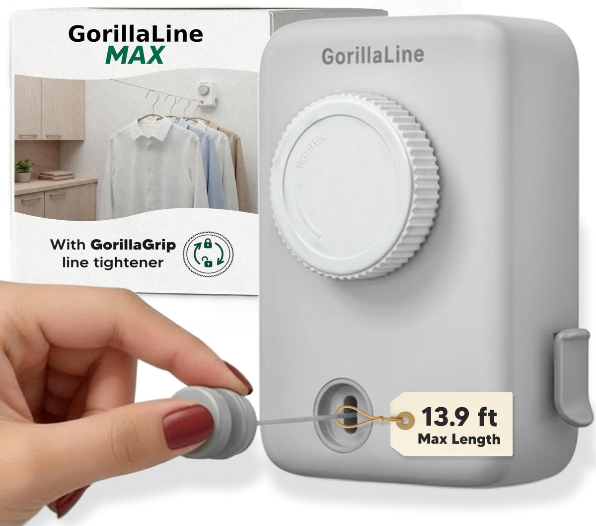 GorillaLine Max installation guide demonstrates quick setup for indoor and outdoor use.