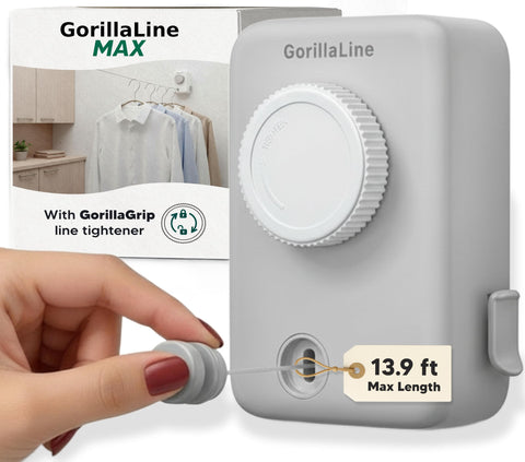 GorillaLine Max retractable clothesline for versatile indoor and outdoor drying