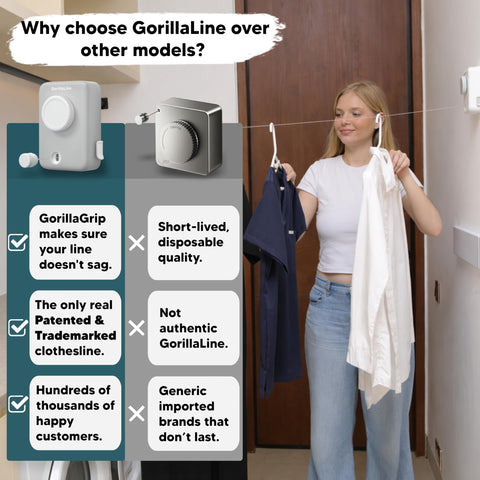 Space-saving GorillaLine Max design fits compact laundry areas