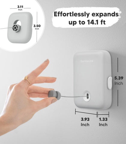 GorillaLine outdoor balcony setup, retractable line handles daily laundry.