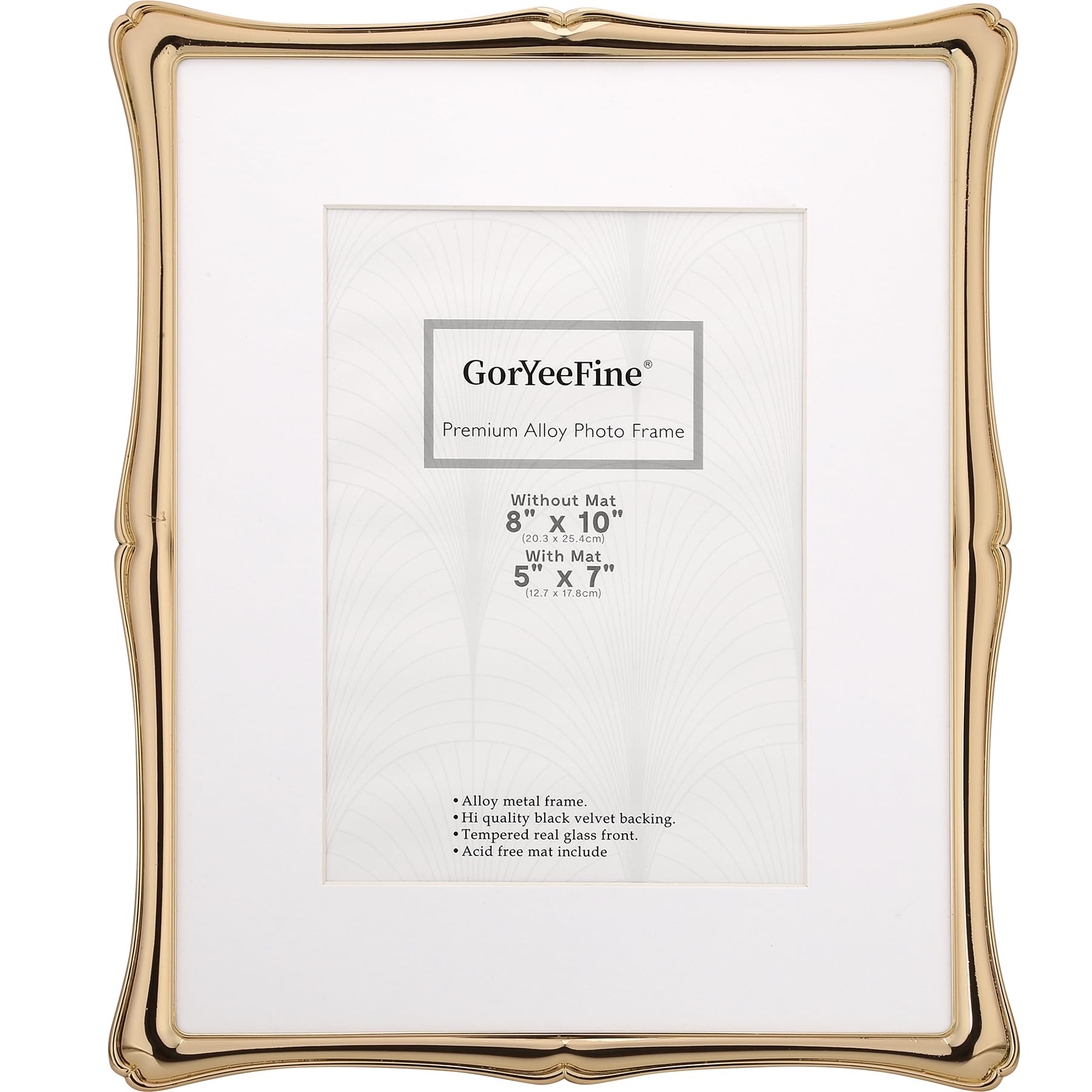 GorYeeFine 8x10 gold frame with acid-free mat preserves memories.