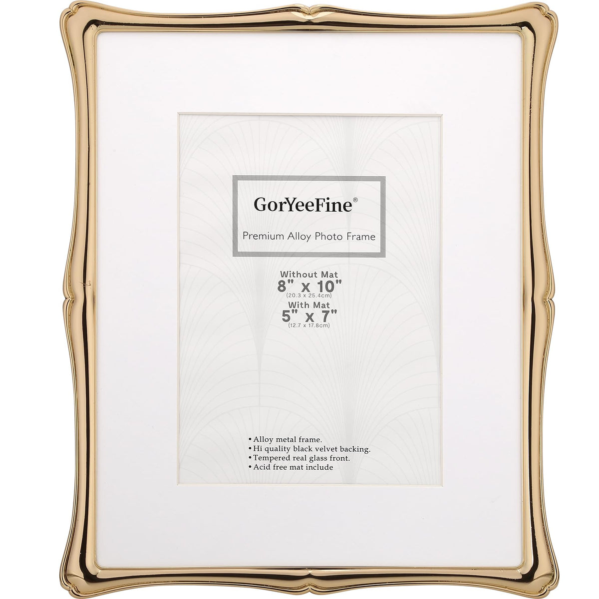 GorYeeFine 8x10 gold frame with acid-free mat preserves memories.