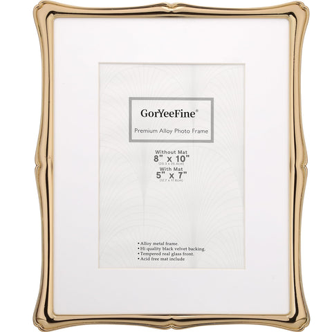 GorYeeFine 8x10 gold frame with acid-free mat preserves memories.