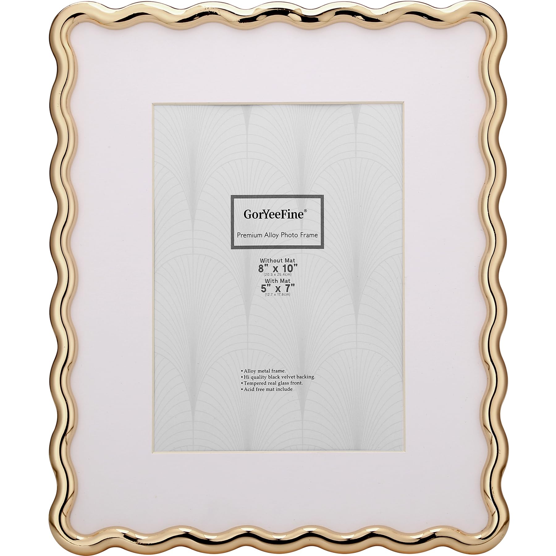 GorYeeFine 8x10 heavy-duty zinc frame front view with premium gold finish.